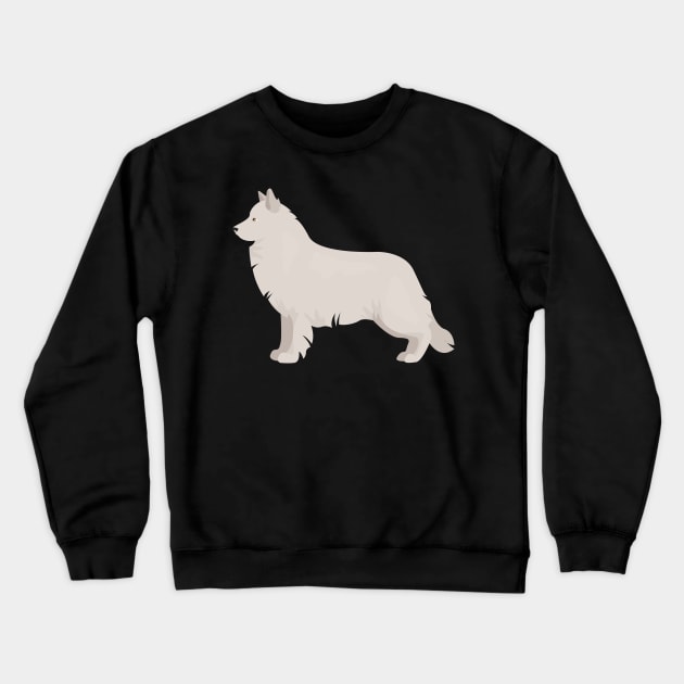 Berger Blanc Dog Standing Crewneck Sweatshirt by JunkyDotCom